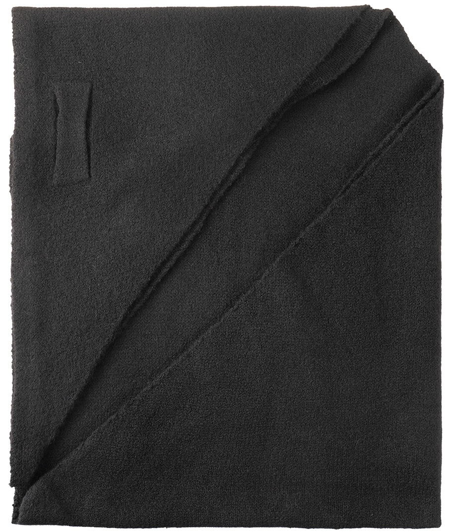Q-L6.2 SCARF1008-003-1 Triangle Scarf Wool-Viscose 180x75cm Black