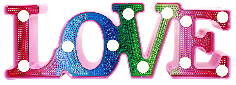 T-P7.2 ZXD094 Diamond Painting LED Light Love 30cm