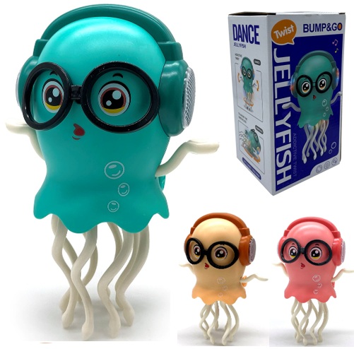 Z-E2.4 TOY1156-001 Dancing - Riding Jellyfish 20cm with LED and Music - Mixed Colors  -1pc