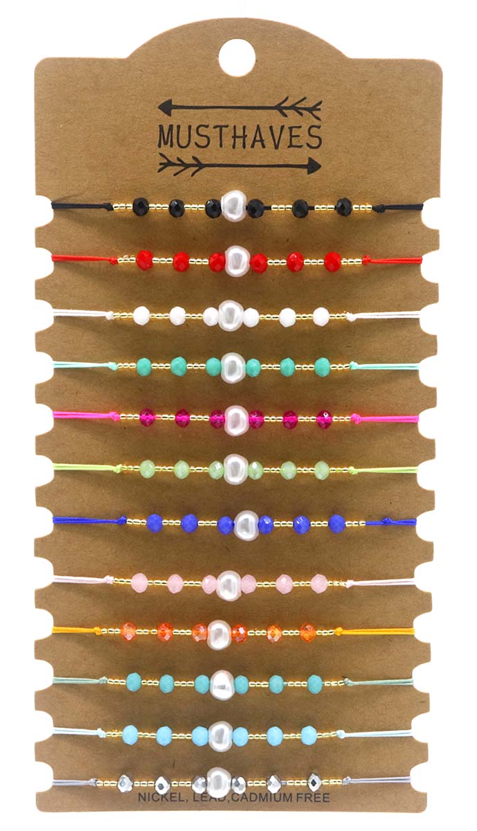 C-A21.2 B2532-010 Bracelet Set Glassbeads  12pcs