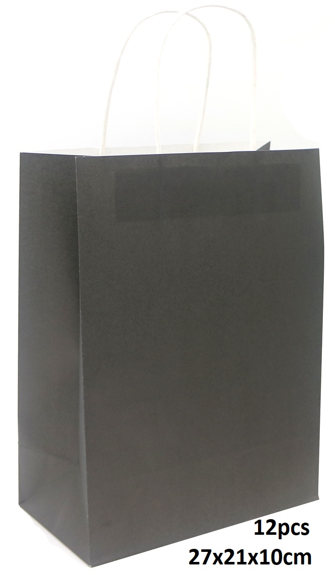 R-K4.1 PK525-003A Paper Bag 27x21x10cm Black - 12pcs