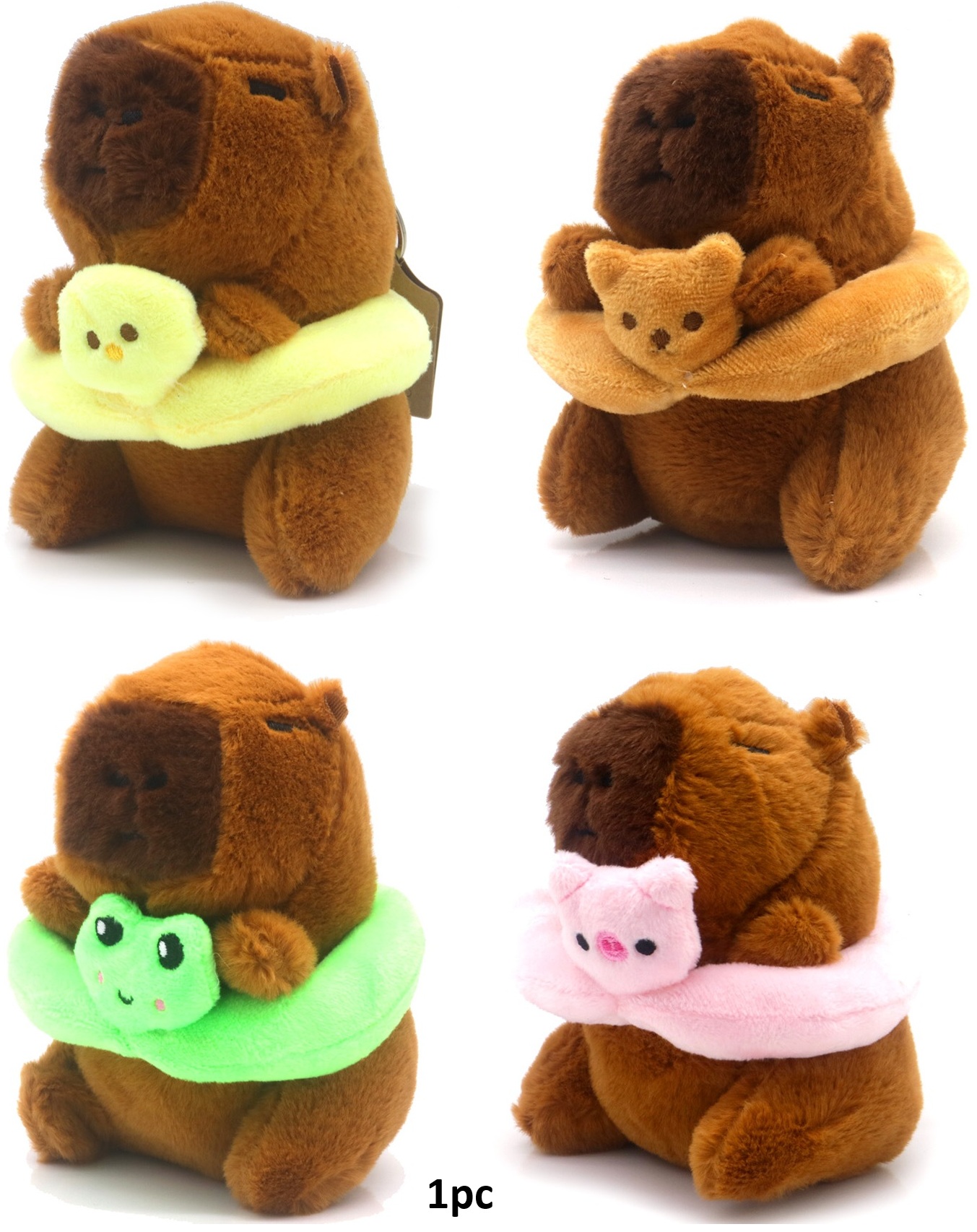 A-A15.2 KY2512-050 Keychain Plush Capybara 12cm - Mixed Designs - 1pc