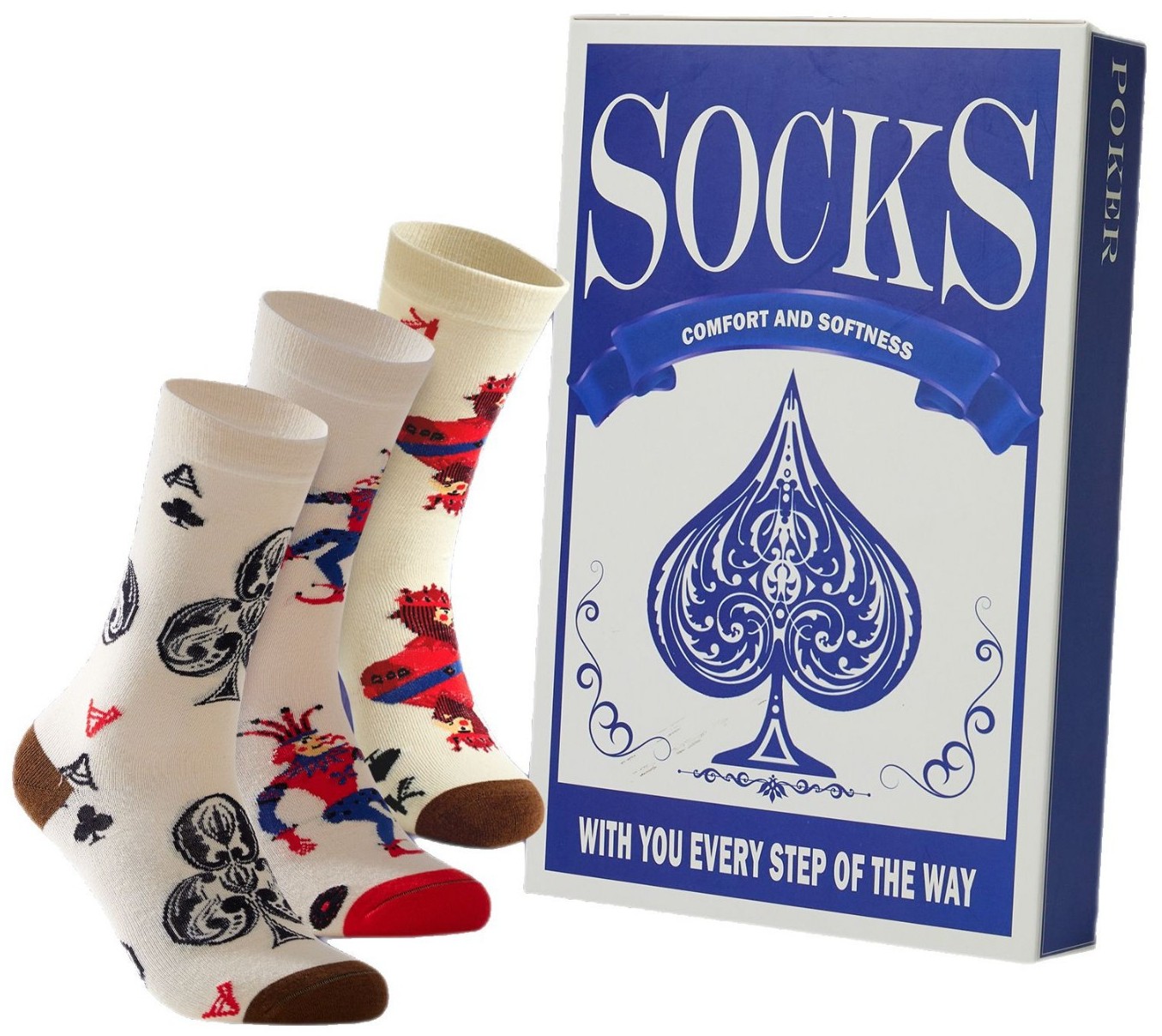 L-E6.2 SOCKS2626-022 Giftset Socks Playing Cards - 3 Pairs