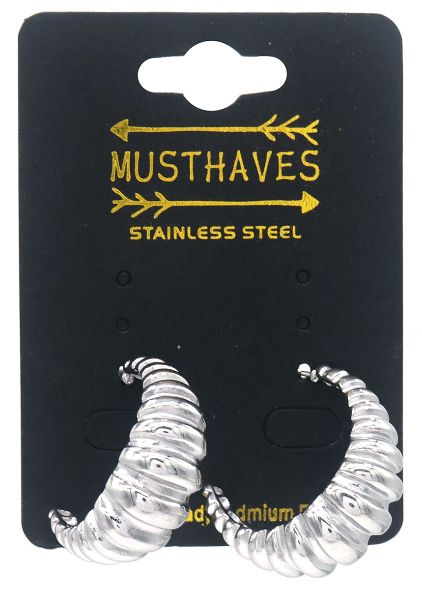 E-E25.2 E126-087S S. Steel Earrings 3cm