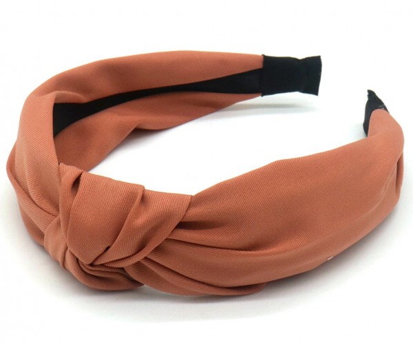 R-H2.1 H063-003 Headband Knot 3cm Brown