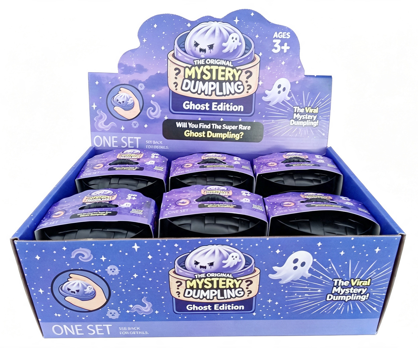 Z-E3.5 TOY021-014 Squishy Dumpling 8.5cm Glitter Halloween - 12pcs