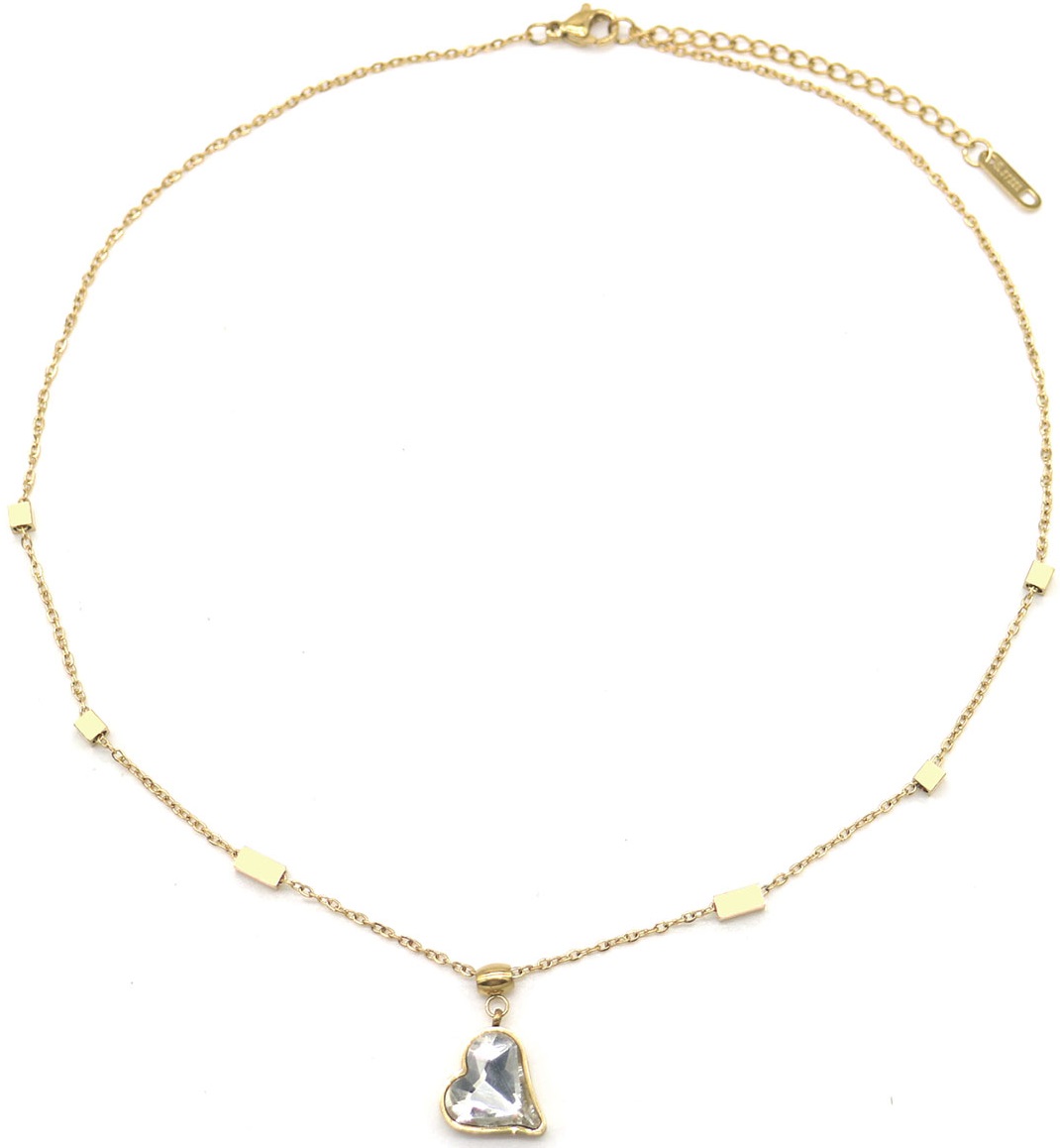 A-B10.2  N088-066G S. Steel Neckalce Heart