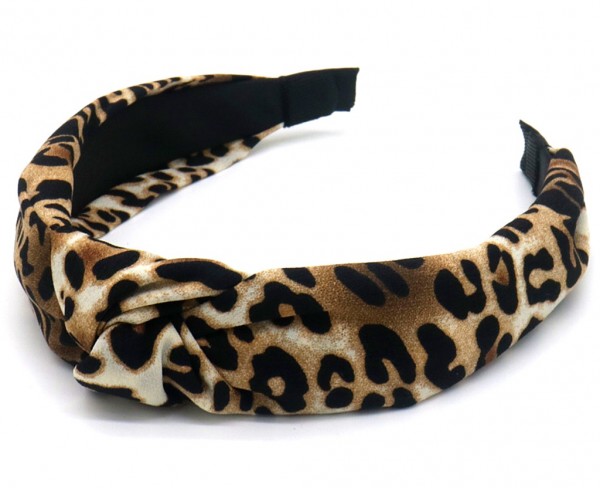 G-D23.2  H063-031 Headband Knot 3cm Leopard