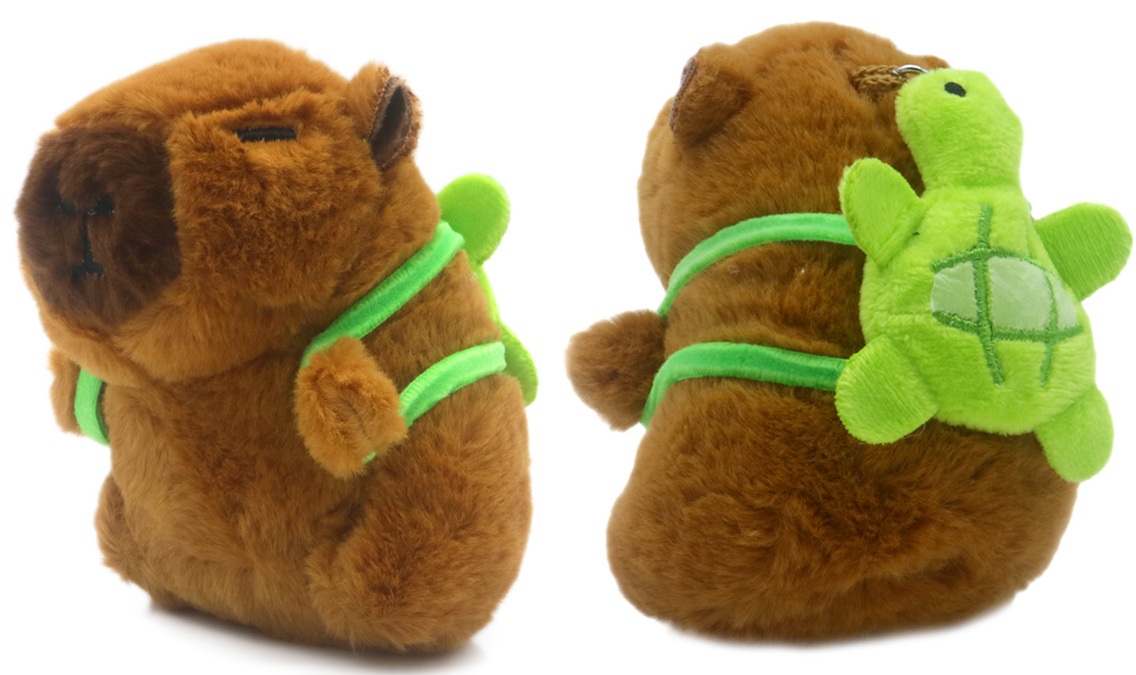 Z-B1.2 KY2521-072 Plush Keychain Capybara Turtle 9cm