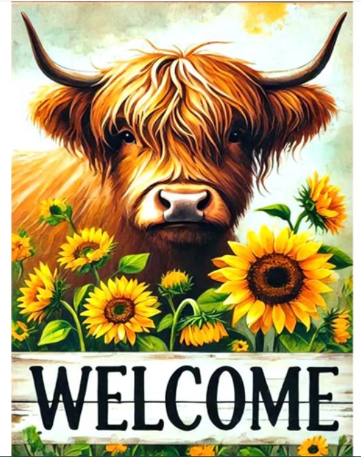R-O8.1 DP2545019 Diamond Painting Canvas 40x30cm - Painting 35x25cm Cow