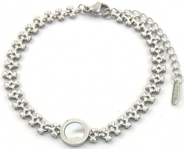 C-F19.5  B088-010S S. Steel Bracelet Circle MOP