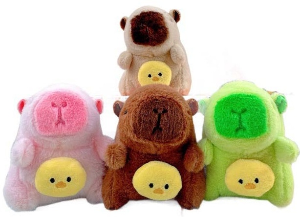Y-A4.1   KY942-016 Plush Capybara Keychain 12cm - Mixed Designs - 1pc