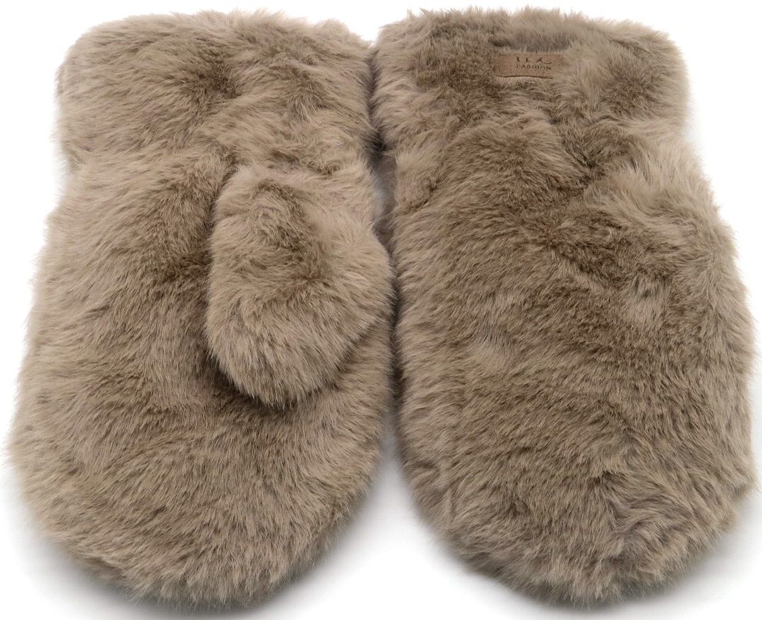Z-A2.3 GLOVES1002-006-3 Fluffy Gloves Brown