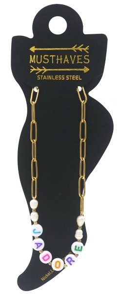 G-D5.3 ANK2126-021G S. Steel Anklet JADORE Gold