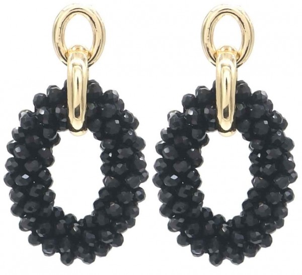 D-F10.1 E725-001 No. 1 Earrings Glass 5cm Black