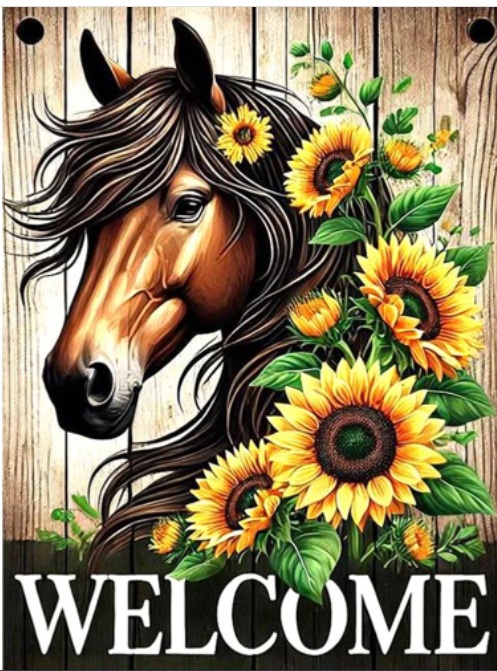 T-B3.2 DP2545037 Diamond Painting -Canvas 50x40cm - Painting 45x35cm Horse
