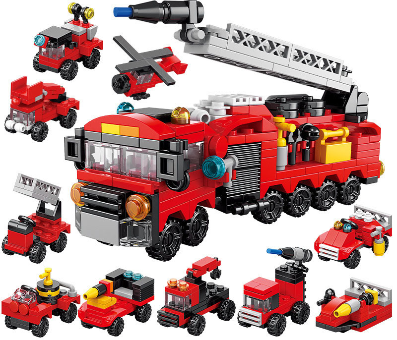Z-C5.2 TOY9118 Mini Building Blocks Set Fire Fighting in Display - 10pcs