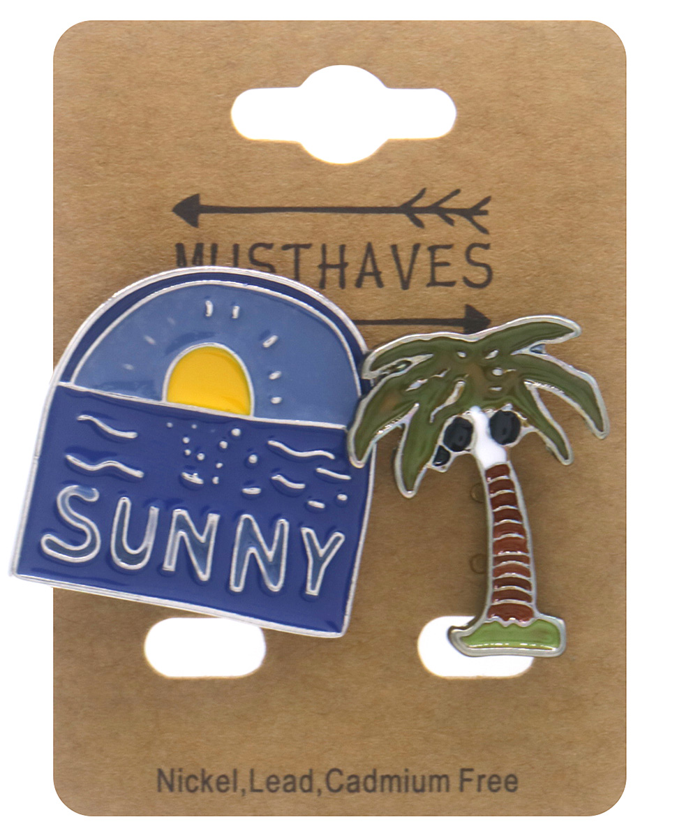 C-E19.1 PIN2557-046-3 Set of Pins Sunny - Palmtree