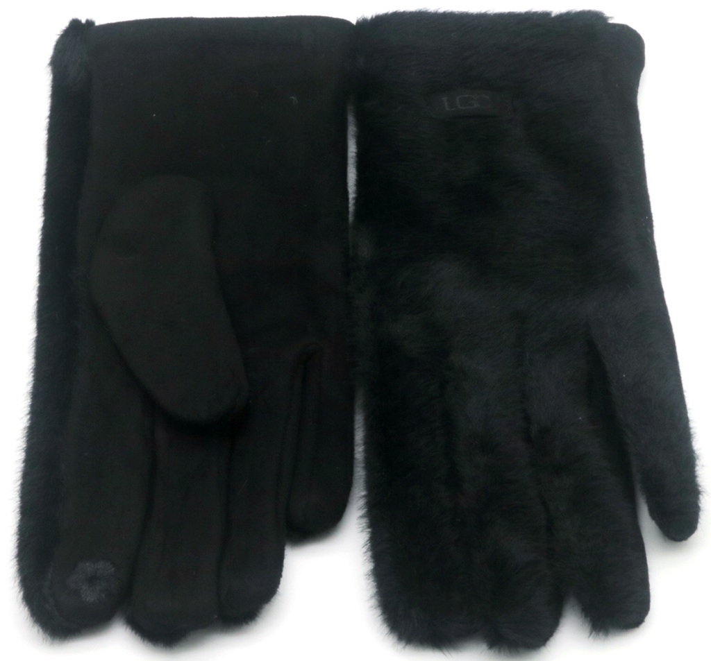 T-K1.2 GLOVES1002-001-1 Fluffy Winter Gloves Black
