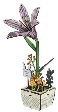 X-C10.2 TOY1153-004-3 Wooden 3D Puzzle Flower