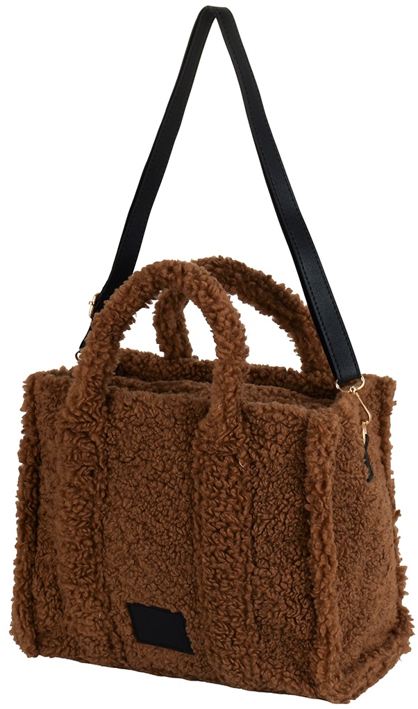 T-M8.2  BAG1021-003-2 Shopper Bag Teddy 33x26x13cm Brown