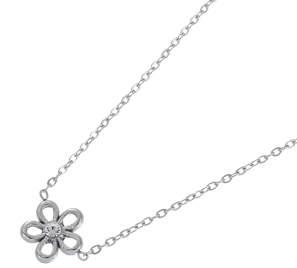 G-D7.2 N2616-033S S. Steel Necklace Flower 40-45cm