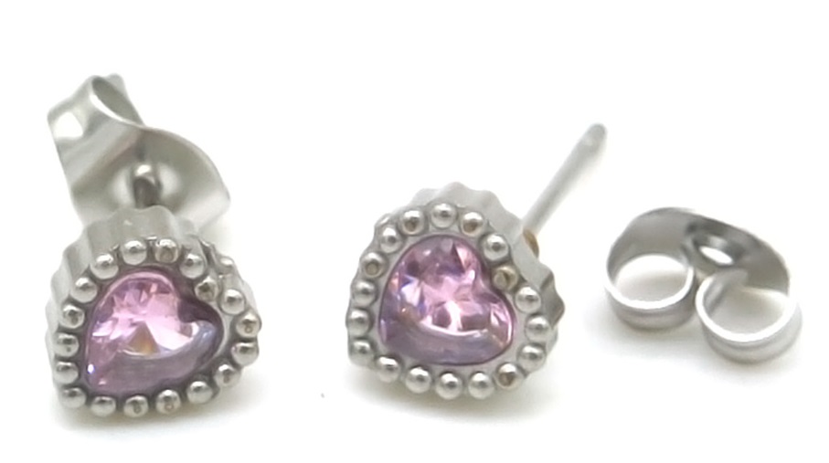 D-A20.3 E103-190S-3 S. Steel Studs 8mm Heart
