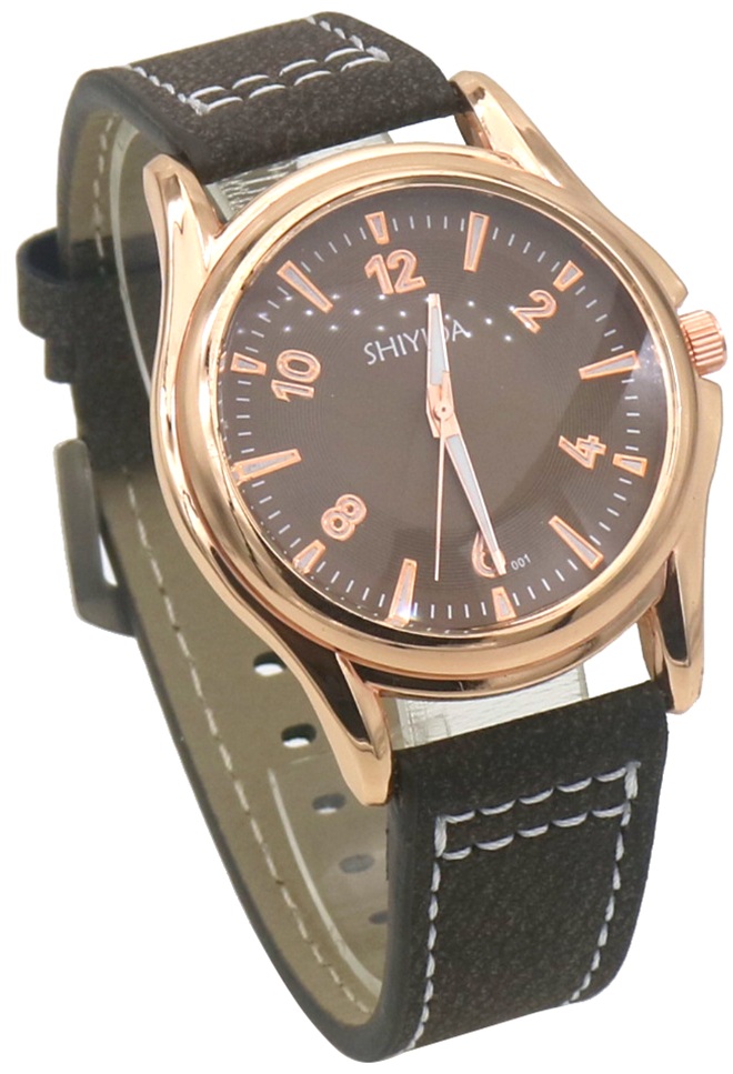 E-C19.3 W002-004-2 Quartz Watch PU Strap Brown