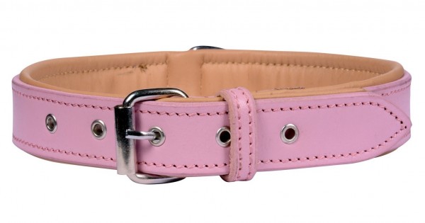 H-D18.1  MTDC-005 Leather Dog Collar Pink XS 44x2cm