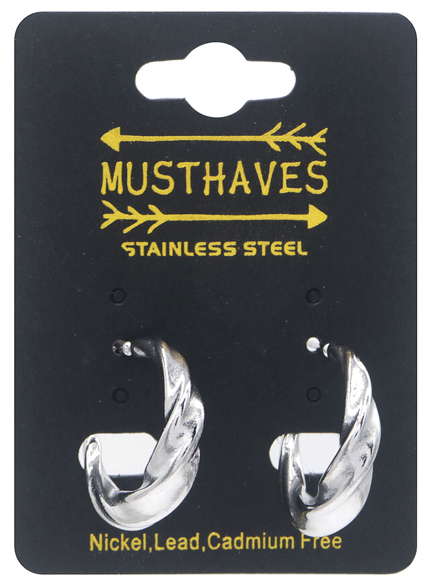 F-C20.3 E126-104S S. Steel Earrings 2.5cm