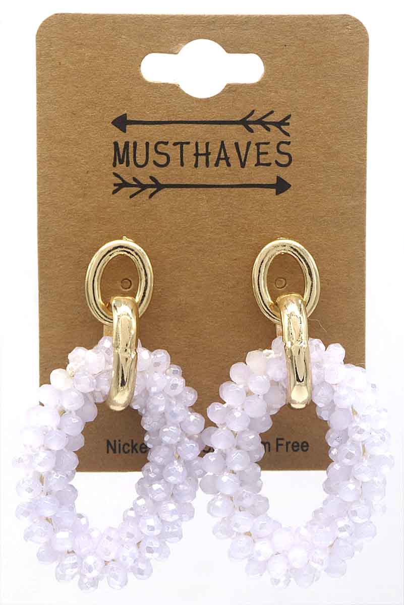 D-B2.3 E725-001 No. 12 Earrings Glass 5cm White
