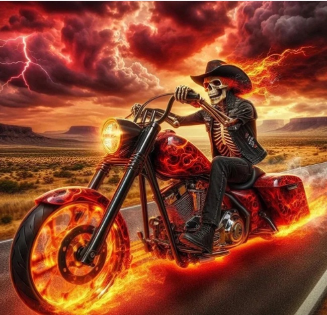 T-L6.2  DP2545033 Diamond Painting Canvas 40x30cm - Painting 35x25cm Biker