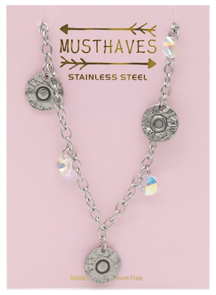 G-E7.5 N2053-002 S. Steel Necklace Coins 36-39cm For Kids G-E7.5 N2053-002 S. Steel Necklace Coins 36-39cm For Kids