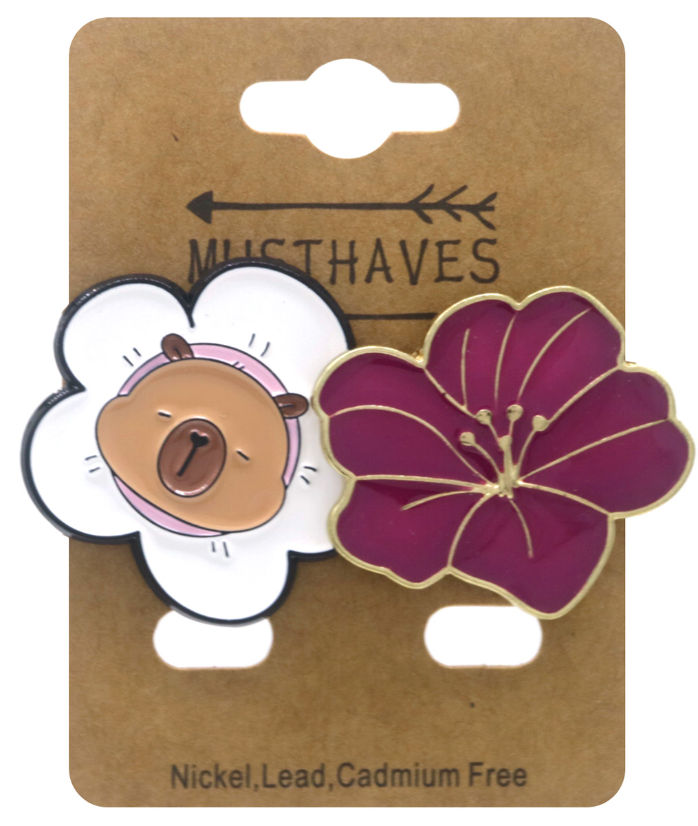 C-F5.5 PIN2557-15-3  Set of Pins Flower - Capybara