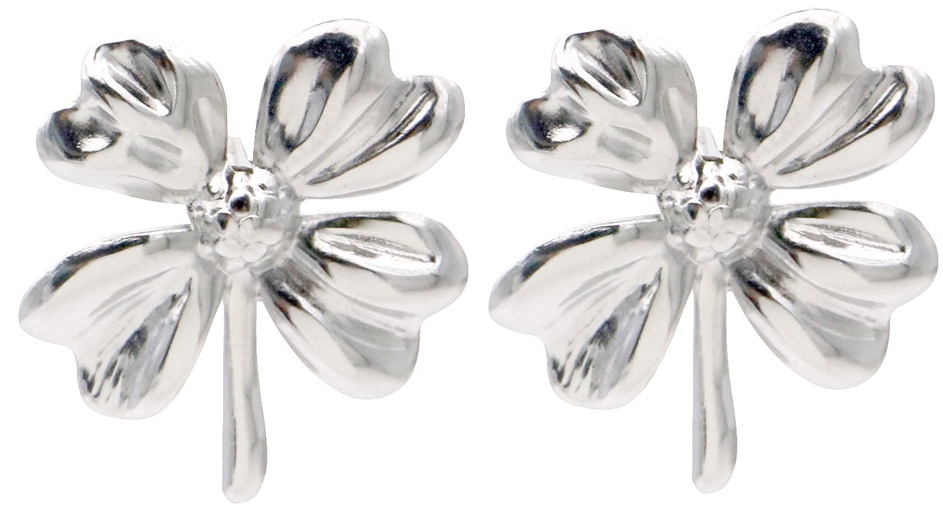 A-F4.4 E2612-159S S. Steel Earrings Flower 2.5cm