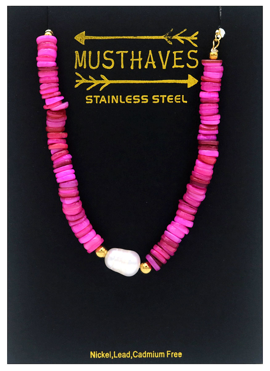 A-B6.2 B626-003 S. Steel Bracelet Shells-Pearl Purple