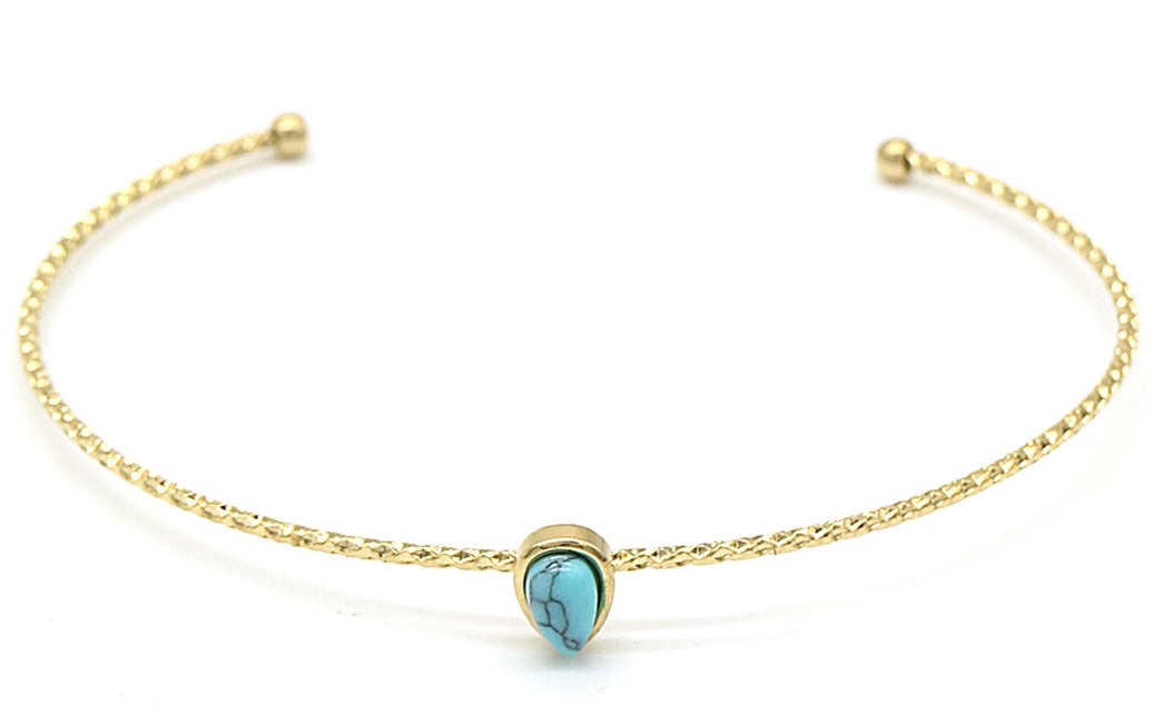 A-A1.1 B010-003G S. Steel Bangle Turqoise