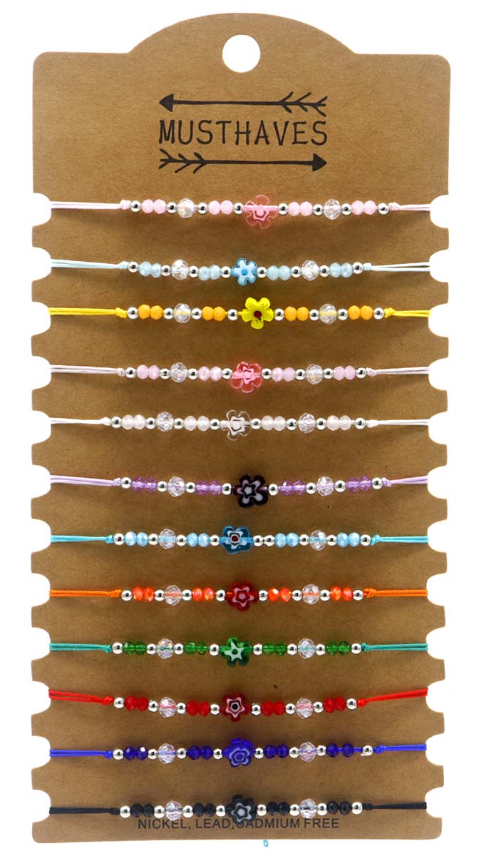 D-F9.1 B2532-044 Bracelet Set Glassbeads 12pcs