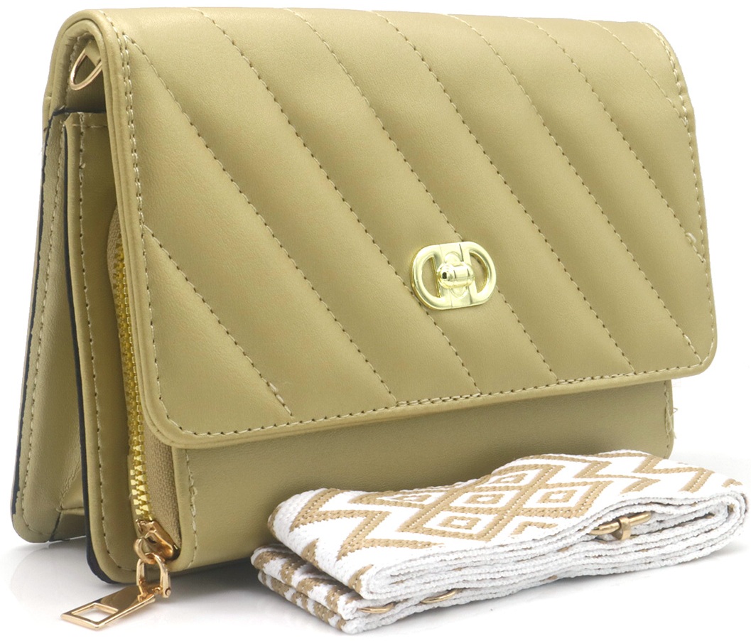 Y-D2.3  BAG1010-002-3 PU Shoulder Bag 20x14x7cm Gold