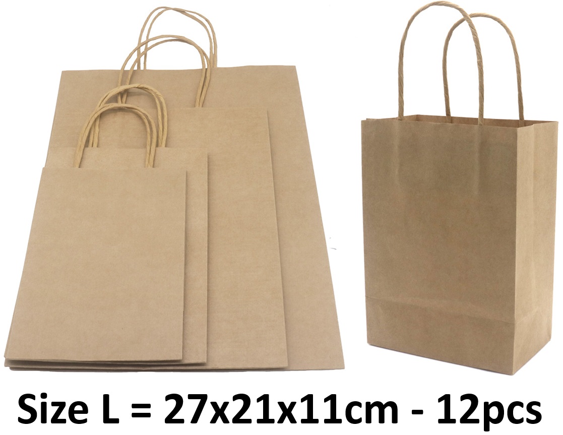 R-K2.1 PK1009-005L Paper Gift Bag Size L 21x15x8cm - 12pcs