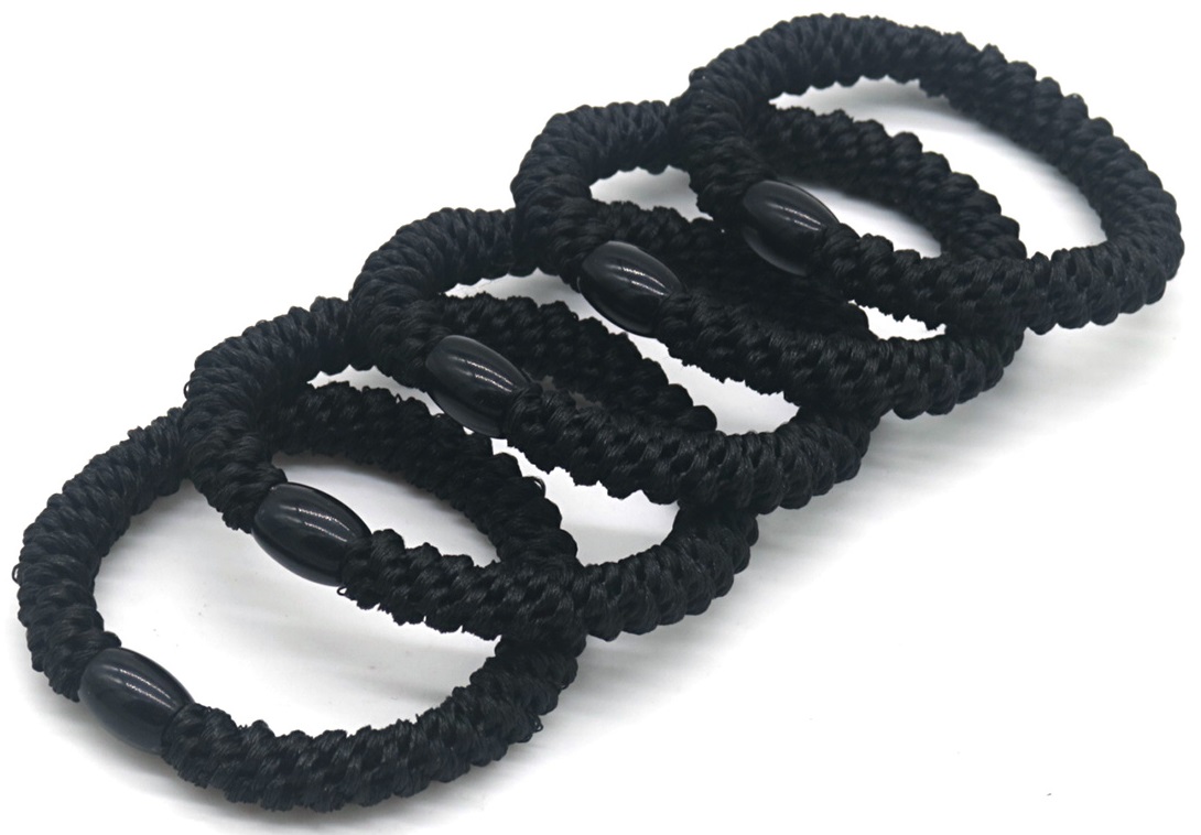 H-B11.2 H2253-004-Black Hair Elastics 5pcs