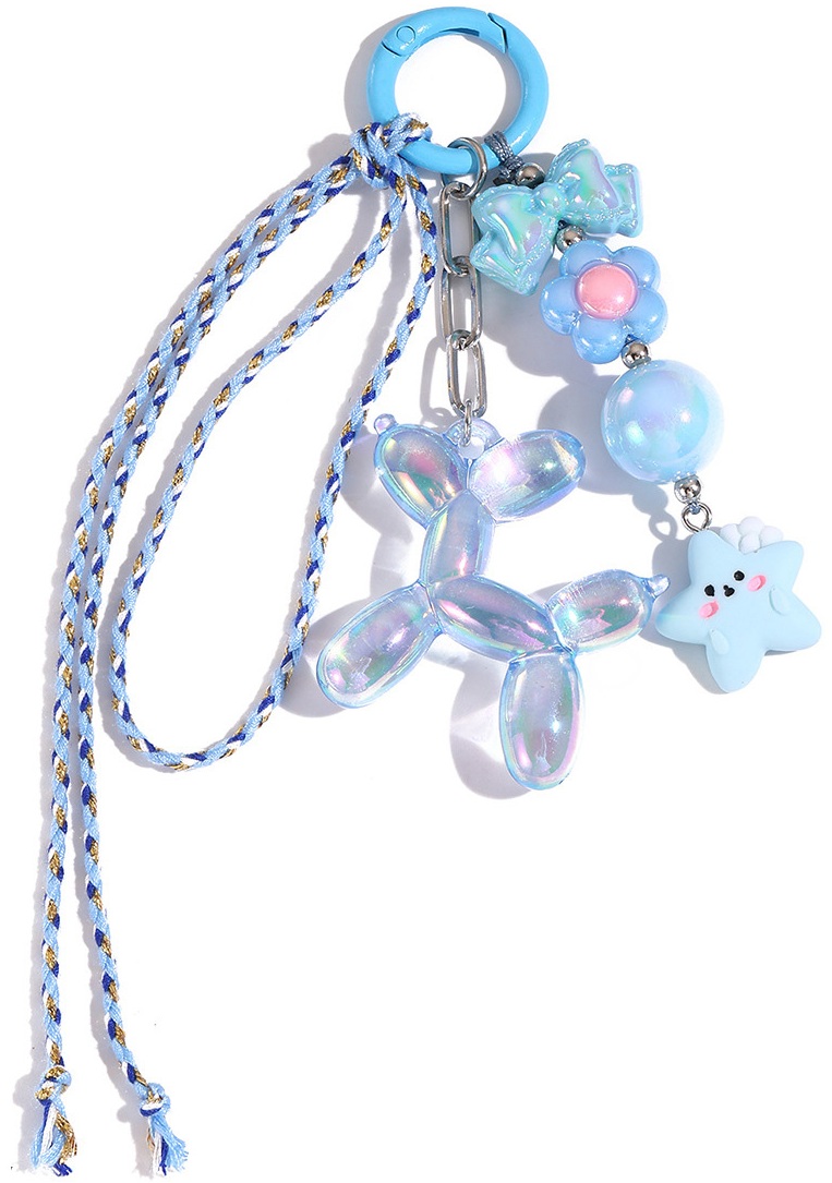 H-F2.3 KY2403-265-2 Keychain Tassels Dog Blue