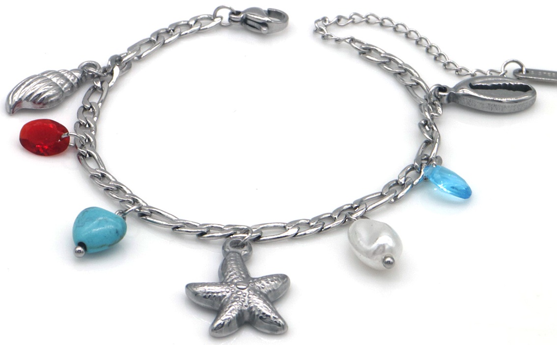 H-A20.2 B2567-083S S. Steel Bracelet Starfish 16-21cm
