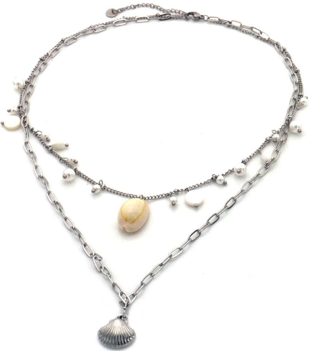 H-D21.3 N936-004S S. Steel Necklace Shells