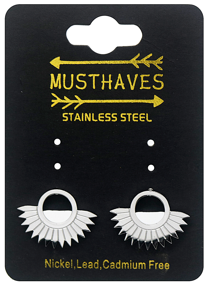 E-D15.2 E031-004S S. Steel Earrings Sun 2x1.5cm