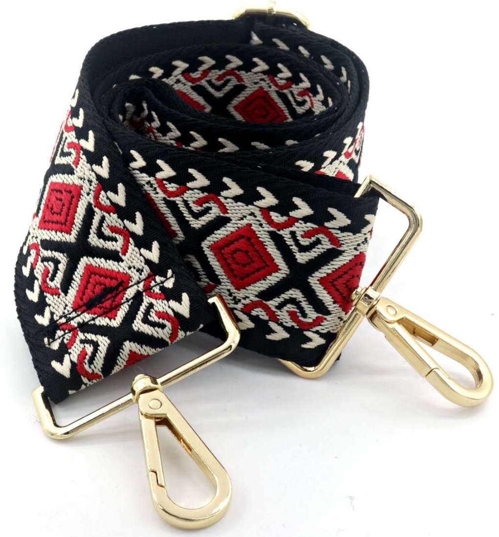 S-H4.4 BS807-001 Bag Strap 5cm Black-Red