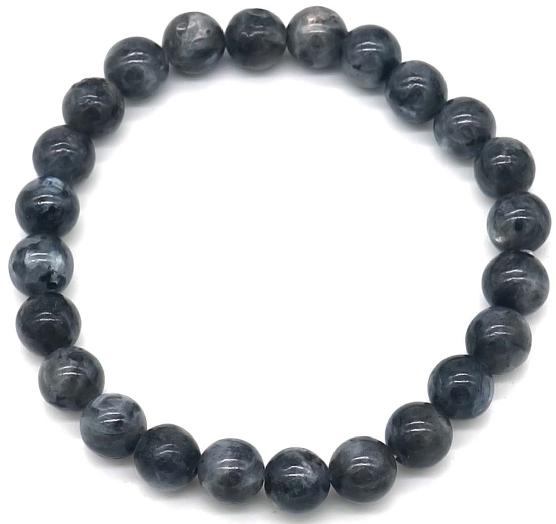 H-A5.2 B001-061 Stone Bracelet 8mm -Black Flashing Stone - 19cm