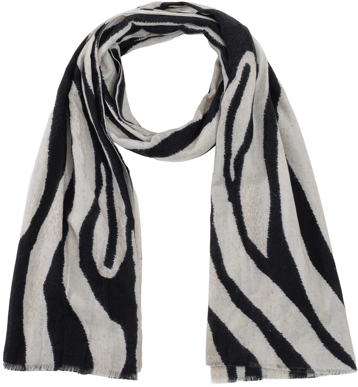 R-O8.1 SCARF405-734-2 Soft Scarf Zebra 180x90cm Beige