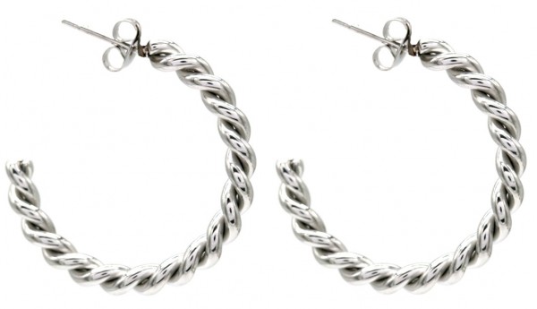G-C20.1E012-010S S. Steel Twisted Creoles 3cm