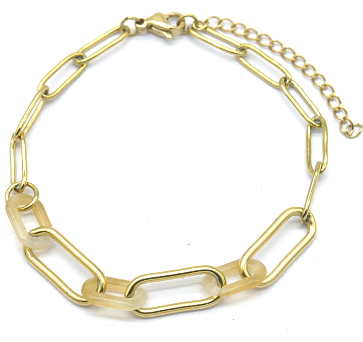 B-E10.2 B031-038G S. Steel Chain Bracelet 16-20cm